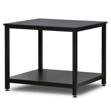 Butiksbord i sort metal & træ 86 x 86 cm