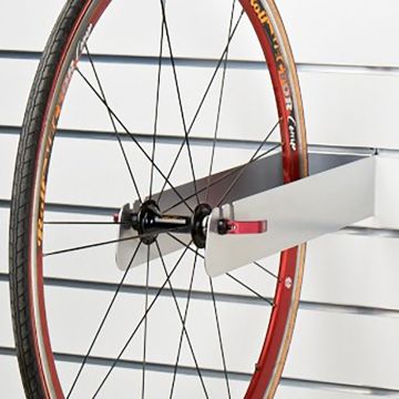 Cykelhjul holder for panelplade - overflade i grå alu lak