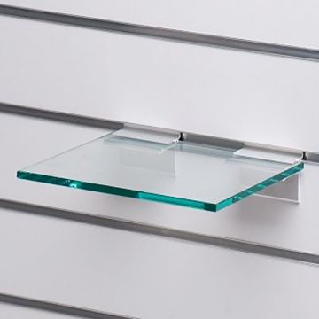 Glashylde i klart glas til rillepanel - findes i 3 forskellige farver<br />mål L25xD21 cm - tykkelse 8 mm