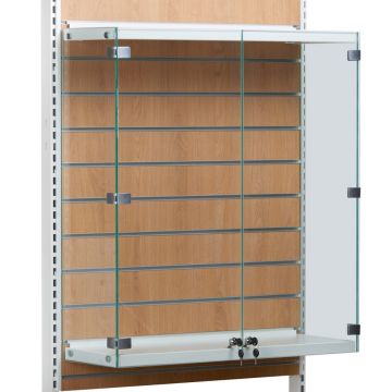 Vitrineskab for panel 90 cm - glasskabet er hvidt<br />mål H92,5xB89,5xD27