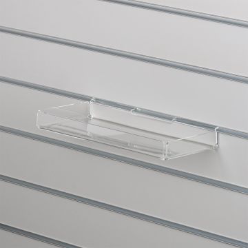 Bakke i klar akryl for rillepaneler - opbukket på alle 4 sider<br />mål B30xD15 - opbukkede kanter måler 3 cm