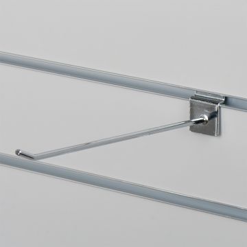 Varekrog enkel for rillepanel - chrom<br />mål L25 cm - tykkelse Ø0,48 mm