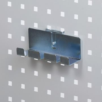 Fileholder - skruetrækkerholder for 3 enheder<br />værktøjsophæng til værkstedsplade med firkantede huller
