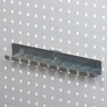 Fileholder - skruetrækkerholder for 9 enheder<br />værktøjsophæng til værkstedsplade med firkantede huller
